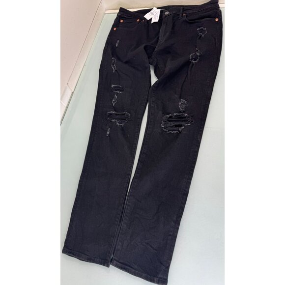 American Eagle Other - American Eagle Jeans Mens 34X34 Airflex Black Distressed Slim Straight New NWT